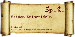 Szidon Krisztián névjegykártya